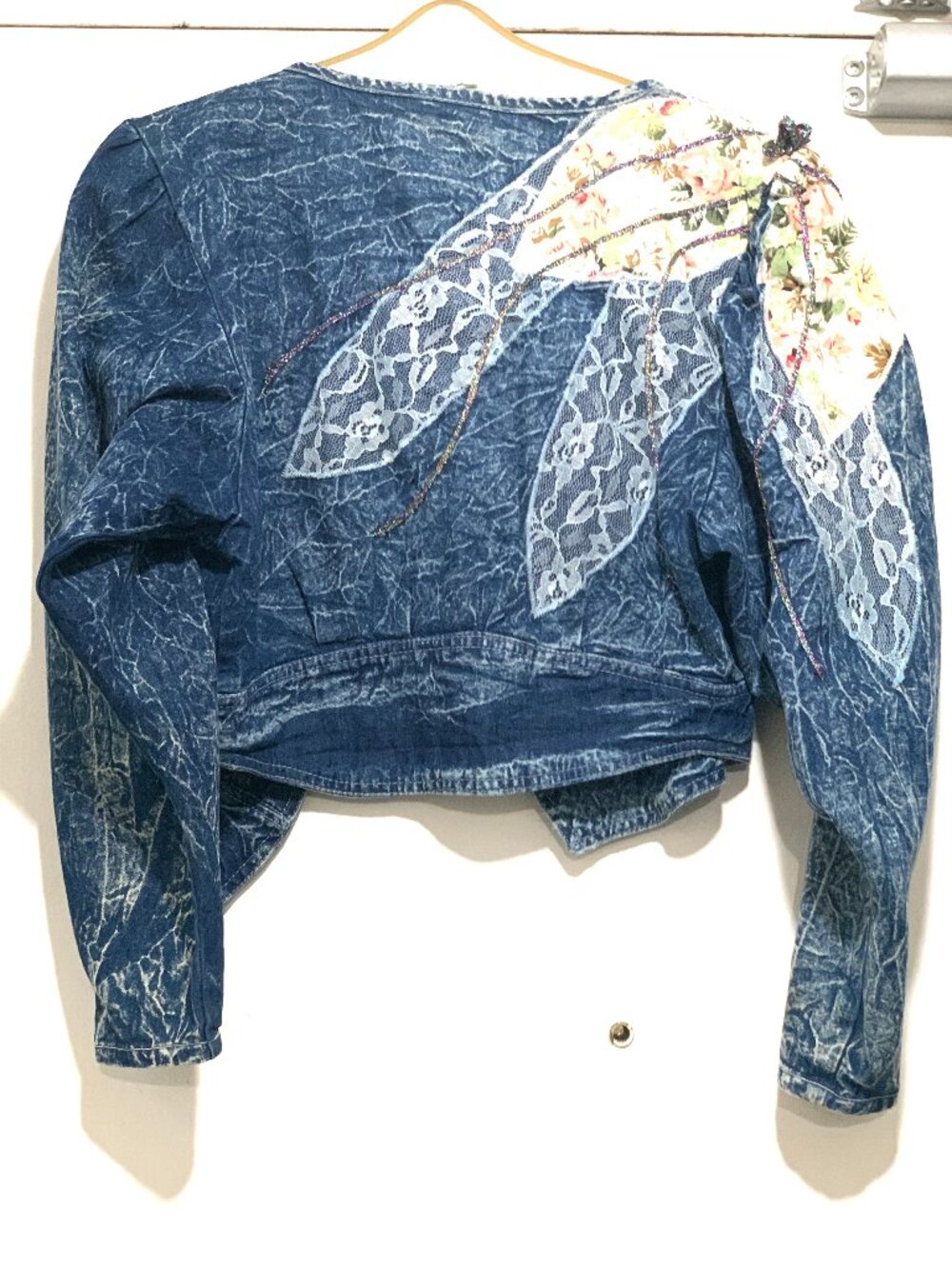 VINTAGE CARRELI CROPPED ACID WASH DENIM JACKETS SIZE S - Picture 7 of 10